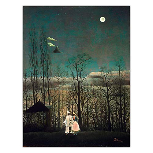 Berühmte Gemälde Reproduktion《Karnevalsabend》Henri·Rousseau Druck auf Leinwand.Leinwand Wandkunst für Wohnzimmer Wohnkultur 20x28cm Rahmenlos von ZXMDP