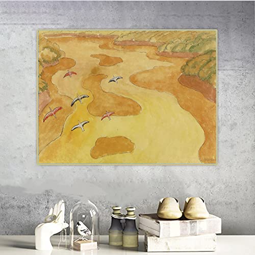 Diego Rivera "River" Berühmter Gemälde-Druck auf Leinwand. Leinwand Wandkunst Bild für Kinderzimmer Wohnkultur 80x105cm Rahmenlos von ZXMDP