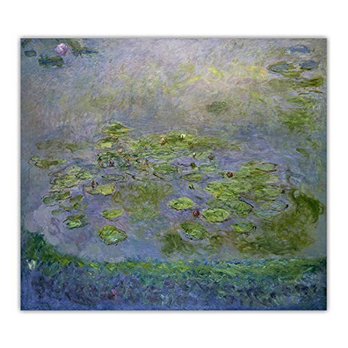 Druck Auf Leinwand Claude Monet "Nymphéas(Waterlilies),1914–17" Leinwand Wandkunst Wohnzimmer Wohnkultur Bild 40x44cm Rahmenlos von ZXMDP