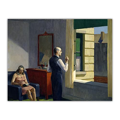 Druck Auf Leinwand "Hotel By A Railroad ,1952" von Edward Hopper Leinwand Wandkunst Wohnzimmer Wohnkultur Bild 70x91cm Rahmenlos von ZXMDP