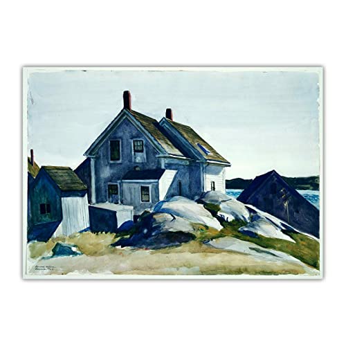 Druck Auf Leinwand "House at the Fort,1924" von Edward Hopper Leinwand Wandkunst Wohnzimmer Wohnkultur Bild 70x105m Rahmenlos von ZXMDP