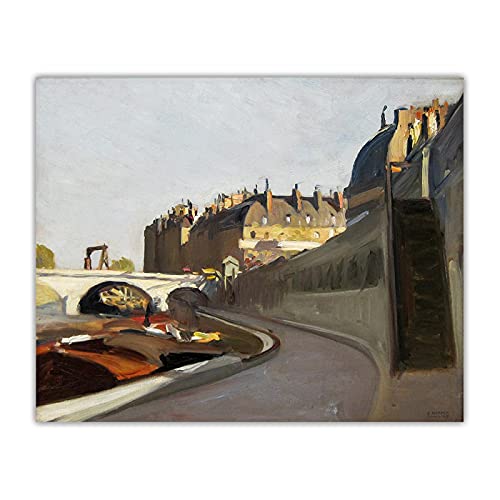 Druck Auf Leinwand "Le Quai des Grands Augustins,1909" von Edward Hopper Leinwand Wandkunst Wohnzimmer Wohnkultur Bild 20x25cm Rahmenlos von ZXMDP