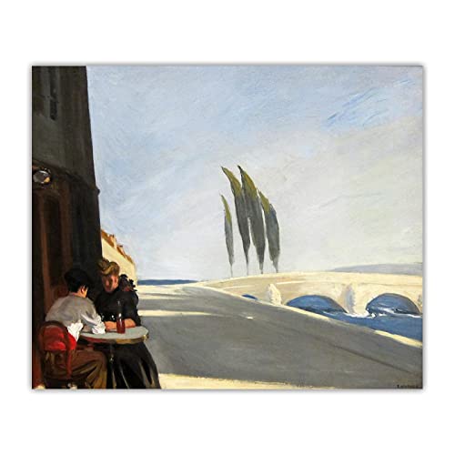 Druck Auf Leinwand "The Wine Shop,1909" von Edward Hopper Leinwand Wandkunst Wohnzimmer Dekoration Bild 40x44cm Rahmenlos von ZXMDP