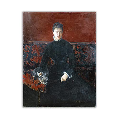 Jean Beraud "Porträt von Reine Bourdais" Auf Druck Leinwand-Leinwand Wandkunst Bild für Wohnkultur 70x91cm Rahmenlos von ZXMDP