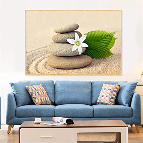 Moderne Leinwand - Orchidee Zen Spa Stein Bambus Plakat - Druck Auf Leinwand - Leinwand Wandkunst 50x75cm Rahmenlos von ZXMDP