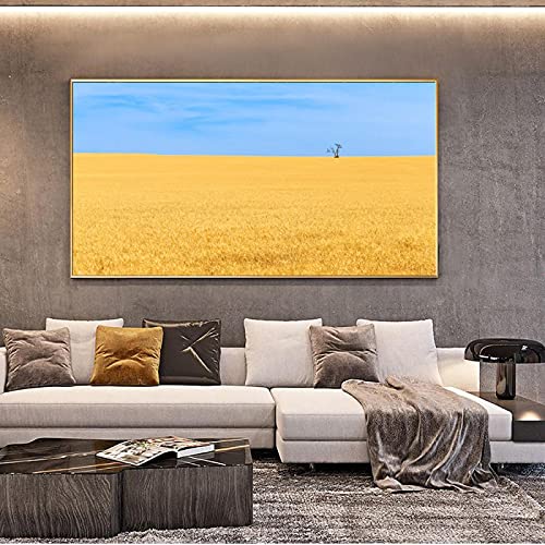 Naturdruck auf Leinwand. Landschaft Ölgemälde Goldene Weizenfeld Leinwand Wandkunst BilderWohnzimmer Wohnung Deko Kunstdrucke 30x55cm Rahmenlos von ZXMDP