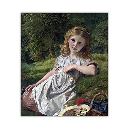 "Sommerblumen" von Sophie Anderson Leinwand Prints, Wandkunst Malerei für Wohnzimmer Wohnkultur 60x72cm Rahmenlos von ZXMDP