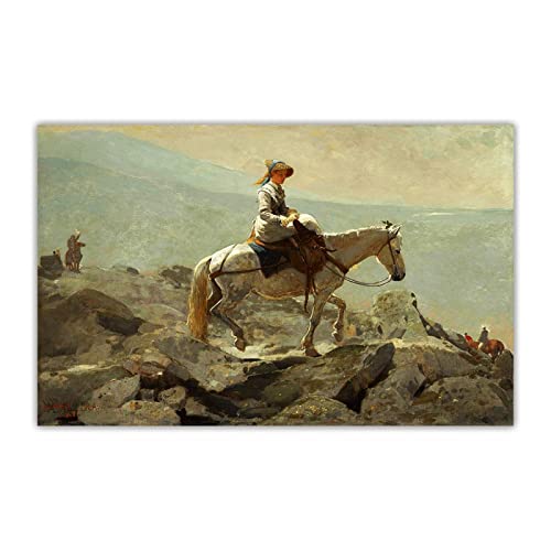 Winslow Homer "The Bridle Path, White Mountains" Leinwand Bilder. Wohnzimmer Wandkunst Leinwand Dekor Bilder 40x64cm Rahmenlos von ZXMDP