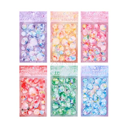 ZXMNBH 4 Stück/Packung Sternenlicht lila Kristall PET Aufkleber für Scrapbooking Kit Wasserdicht Clear Sticker Junk Journaling Supplies Journals Tagebuch Planer Collage Laptop Papier Basteln von ZXMNBH