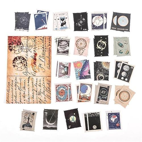 ZXMNBH Aufkleber für Scrapbooking Kit Astrologie Ästhetisches Papier Tagebuch Planer Junk Bullet Journaling Dekorative Lieferungen 46 Stück/Box von ZXMNBH