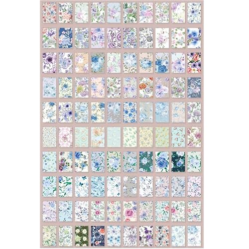 ZXMNBH Aufkleber für Scrapbooking Kit Blumen Washi Ästhetisches Papier Tagebuch Planer Junk Bullet Journaling Dekorative Lieferungen 100 Stück/Packung von ZXMNBH