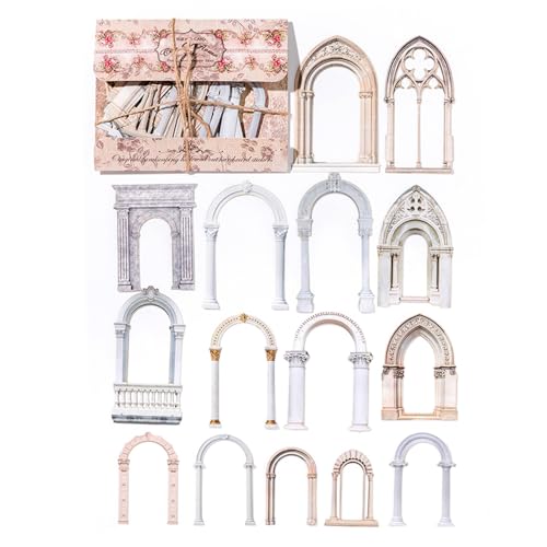 ZXMNBH Aufkleber für Scrapbooking Kit Gate of Rom Ästhetisches Papier Tagebuch Planer Junk Journaling Dekorative Supplies 30 Stück/Packung von ZXMNBH