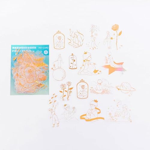 ZXMNBH Pet Bronzing Stickers for Scrapbooking Kit Little Prince Aesthetic Paper Diary Planner Junk Bullet Journaling Decorative Supplies 45 Pcs/Pack von ZXMNBH