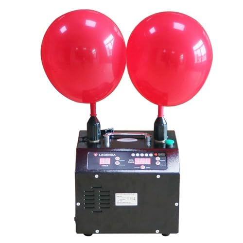 Elektrischer Ballon-Inflator, B322 V5.0 Doppeldüsen, elektrische Ballon-Luftpumpe, 1400 W Ballon-Gebläsepumpe mit digitalem Timer und Zähler von ZXNANA