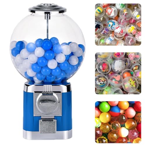 ZXNANA Candy Gumball-Verkaufsautomat, großer Kaugummiautomat, Tischball-Großverkaufsautomat, fasst 500 1,26-Zoll-Kugeln, klassischeank (Blue) von ZXNANA