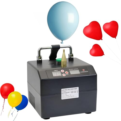 ZXNANA Elektrische Ballonpumpe, 120-W-Ballonaufblasgebläse mit zeitgesteuerter Zeit-/Zähl-/Speicherfunktion, Leistungsanzeige von ZXNANA