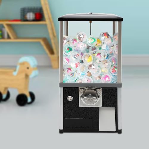 ZXNANA Kapselautomat mit Schloss für Kapselspielzeug mit einem Durchmesser von 4,5–5,5 cm, der perfekte Kaugummiautomat für Zuhause (Black) von ZXNANA