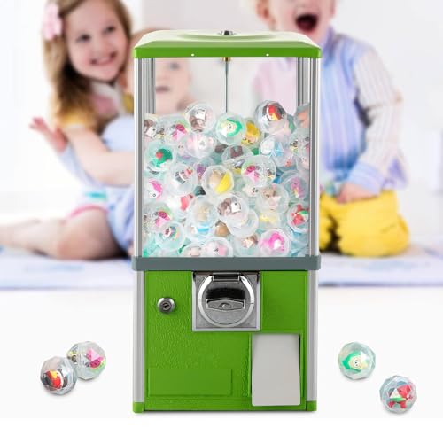 ZXNANA Kapselautomat mit Schloss für Kapselspielzeug mit einem Durchmesser von 4,5–5,5 cm, der perfekte Kaugummiautomat für Zuhause (Green) von ZXNANA