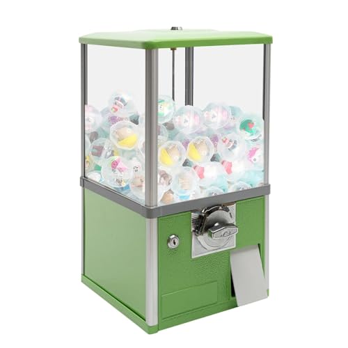 ZXNANA Kapselautomat mit Schloss für Kapselspielzeug mit einem Durchmesser von 4,5–5,5 cm – Mini-Kaugummiautomat für Zuhause (Green) von ZXNANA