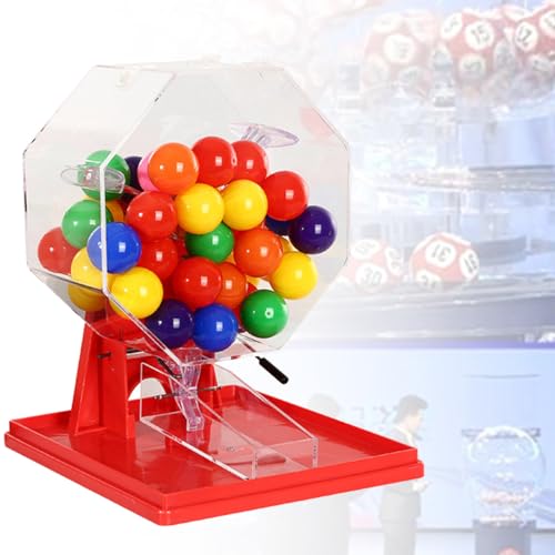 ZXNANA Lotteriemaschine Viele-Farben-Ballnummernauswahlhandbuch Lotterielotteriemaschine Tischtennis-Requisiten Lucky Bidding Lotterie (50balls openball) von ZXNANA