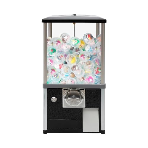 ZXNANA Runder Kapsel-Hüpfballspender – kommerzieller Bonbon-Kaugummiautomat mit automatischem Kapselverkaufsautomaten (Black) von ZXNANA