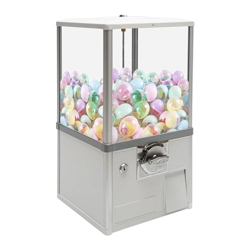 ZXNANA Spielzeug-Verkaufsautomaten-Spender, Bonbon-Gummi-Automat mit Schloss, kommerzieller gelber Kapsel-Verkaufsautomat (White) von ZXNANA