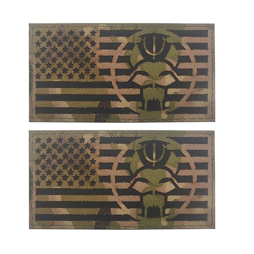 2 PCS Piratenflaggenaufnäher,reflektierende taktische Moralapplikation,Haken und Schleifenverschluss,US Flaggenaufnäher (5,as shown) von ZXRSJBL