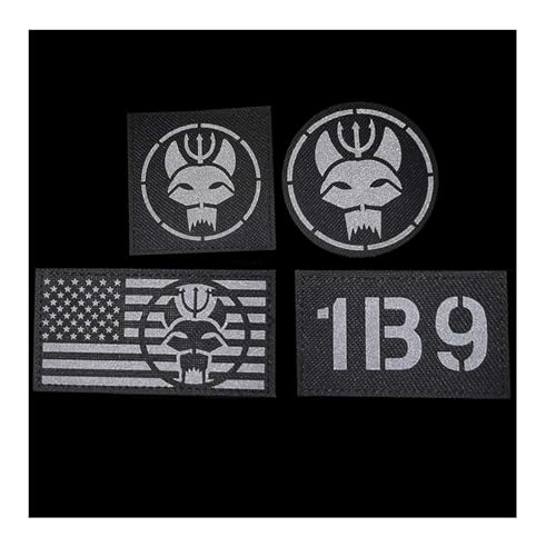 ZXRSJBL Seal Team Series Tactical Patch,Schwarz amerikanische Flagge, Rufzeichen, Armee Moral Militär Tactical Fastener Hook Loop Backed Patches (4PCS) von ZXRSJBL