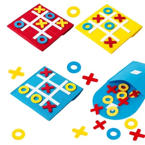 ZXUPOI 3 Pcs Tic Tac Toe Spiel für Kinder Mini-Brettspiel Spielzeug Geburtstag Party Favors Ende des Jahres Klassenzimmer Geschenke für Studenten von ZXUPOI