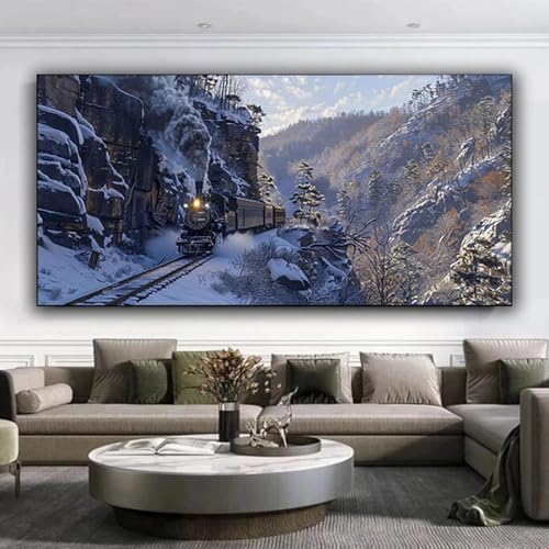 5D Diamond Painting Berg Diamant Painting Bilder Baum, Diamond Painting Erwachsene DIY Full Eckige Diamant Kunst Malerei Stickerei Set Kreuzstich Basteln Erwachsene, Home Wand Dekor 35x80 cm 2-s von ZXYETTBD