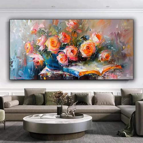 5D Diamond Painting Blume Diamant Painting Bilder Buch, Diamond Painting Erwachsene DIY Full Eckige Diamant Kunst Malerei Stickerei Set Kreuzstich Basteln Erwachsene, Home Wand Dekor 35x80 cm 1-d von ZXYETTBD