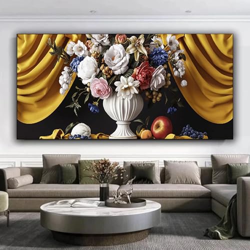 5D Diamond Painting Blumen Diamant Painting Bilder Rosen, Diamond Painting Erwachsene DIY Full Eckige Diamant Kunst Malerei Stickerei Set Kreuzstich Basteln Erwachsene, Home Wand Dekor 35x80 cm 3-m von ZXYETTBD