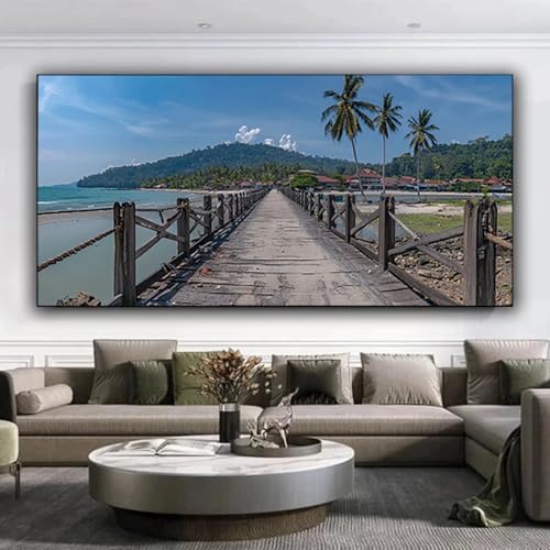 5D Diamond Painting Brücke Diamant Painting Bilder See, Diamond Painting Erwachsene DIY Full Eckige Diamant Kunst Malerei Stickerei Set Kreuzstich Basteln Erwachsene, Home Wand Dekor 40x95 cm C-w von ZXYETTBD