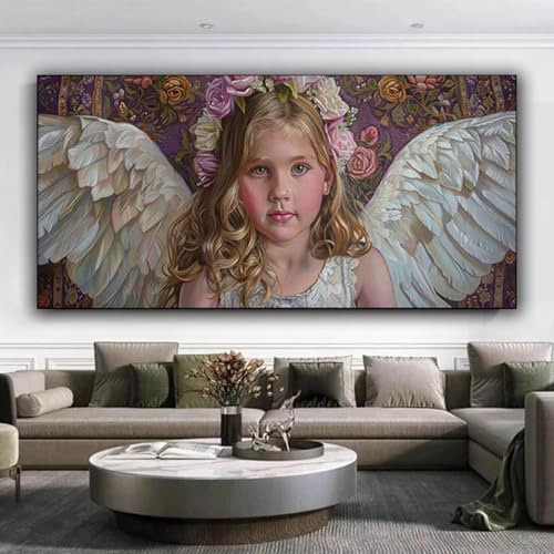 5D Diamond Painting Engel Diamant Painting Bilder Flügel, Diamond Painting Erwachsene DIY Full Eckige Diamant Kunst Malerei Stickerei Set Kreuzstich Basteln Erwachsene, Home Wand Dekor 35x80 cm J-k von ZXYETTBD