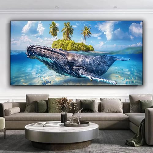 5D Diamond Painting Wal Diamant Painting Bilder Meer, Diamond Painting Erwachsene DIY Full Eckige Diamant Kunst Malerei Stickerei Set Kreuzstich Basteln Erwachsene, Home Wand Dekor 40x95 cm 0-8 von ZXYETTBD