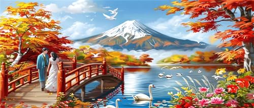 Diamond Painting Erwachsene, DIY Diamond Painting xxl 70x160 cm 5D Diamant Painting Japan, Eckige Diamond Painting Set für Erwachsene und Anfänge, Diamond Painting Bilder Landschaft, Zuhause Dekor U-f von ZXYETTBD