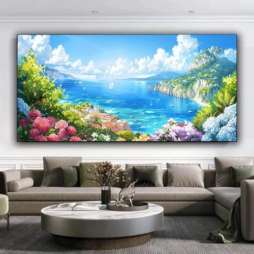 Diamond Painting Erwachsene, DIY Diamond Painting xxl 70x160 cm 5D Diamant Painting Landschaft, Eckige Diamond Painting Set für Erwachsene und Anfänge, Diamond Painting Bilder Blumen, Home Decor O-6 von ZXYETTBD