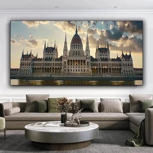 Diamond Painting Erwachsene, DIY Diamond Painting xxl 70x160 cm 5D Diamant Painting Landschaft, Eckige Diamond Painting Set für Erwachsene und Anfänge, Diamond Painting Bilder Gebäude, Home Decor 0-1 von ZXYETTBD