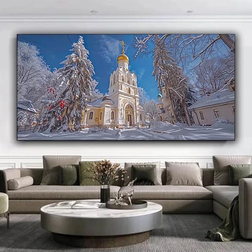 Diamond Painting Erwachsene, DIY Diamond Painting xxl 70x160 cm 5D Diamant Painting Landschaft, Eckige Diamond Painting Set für Erwachsene und Anfänge, Diamond Painting Bilder Winter, Home Decor I-m von ZXYETTBD