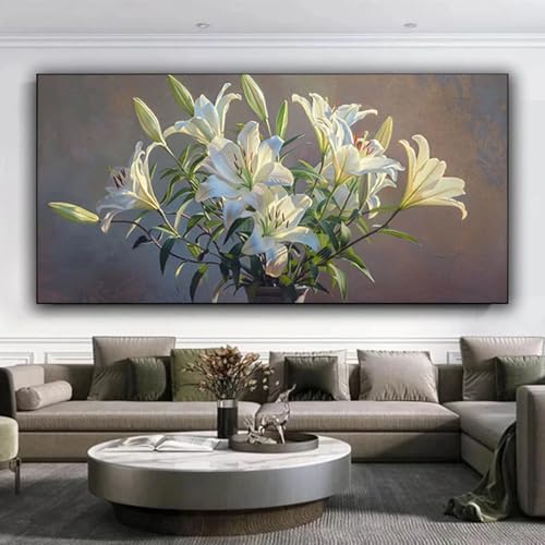 Diamond Painting Erwachsene, DIY Diamond Painting xxl 70x160 cm 5D Diamant Painting Lilie, Eckige Diamond Painting Set für Erwachsene und Anfänge, Diamond Painting Bilder Blumen für Zuhause Dekor V-4 von ZXYETTBD