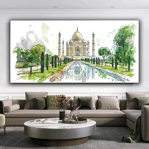 Diamond Painting Erwachsene, DIY Diamond Painting xxl 70x160 cm 5D Diamant Painting Moschee, Eckige Diamond Painting Set für Erwachsene und Anfänge, Diamond Painting Bilder Kirche, Zuhause Dekor 9-f von ZXYETTBD