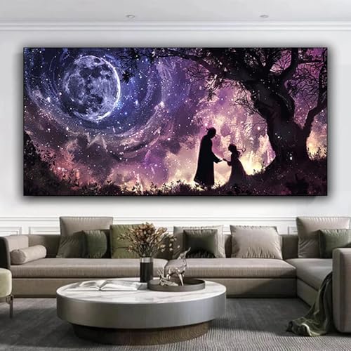 Diamond Painting Erwachsene, DIY Diamond Painting xxl 70x160 cm 5D Diamant Painting Paar, Eckige Diamond Painting Set für Erwachsene und Anfänge, Diamond Painting Bilder Sternenhimmel, Home Decor B-n von ZXYETTBD