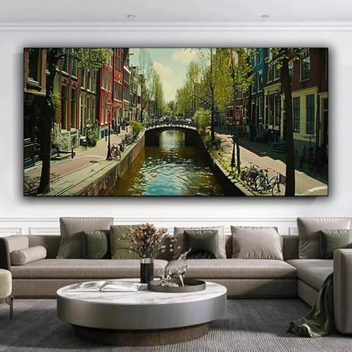 Diamond Painting Erwachsene, DIY Diamond Painting xxl 70x160 cm 5D Diamant Painting Stadt, Eckige Diamond Painting Set für Erwachsene und Anfänge, Diamond Painting Bilder Gebäude für Zuhause Dekor C-f von ZXYETTBD