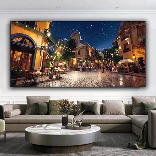 Diamond Painting Erwachsene, DIY Diamond Painting xxl 70x160 cm 5D Diamant Painting Stadt, Eckige Diamond Painting Set für Erwachsene und Anfänge, Diamond Painting Bilder Straße für Zuhause Dekor 2-6 von ZXYETTBD