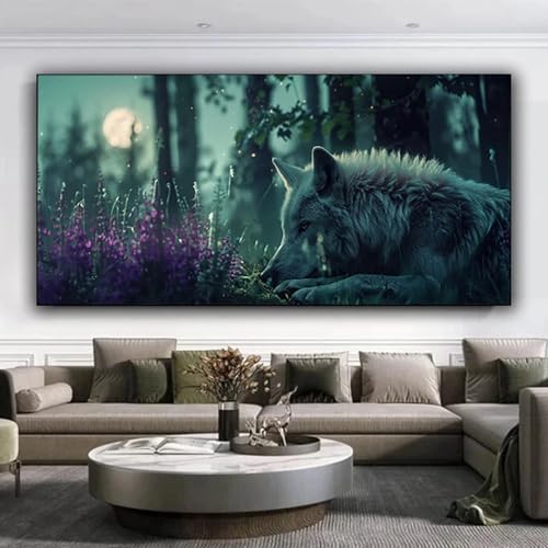 Diamond Painting Erwachsene, DIY Diamond Painting xxl 70x160 cm 5D Diamant Painting Wolf, Eckige Diamond Painting Set für Erwachsene und Anfänge, Diamond Painting Bilder Tier für Zuhause Dekor C-o von ZXYETTBD