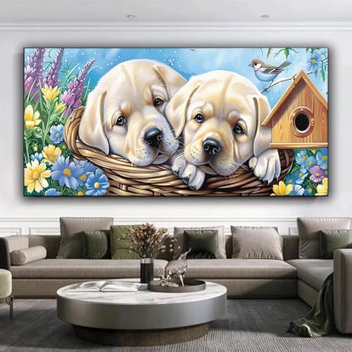 Diamond Painting Erwachsene, DIY Diamond Painting xxl 80x190 cm 5D Diamant Painting Blume, Eckige Diamond Painting Set für Erwachsene und Anfänge, Diamond Painting Bilder Hund für Zuhause Dekor N-9 von ZXYETTBD