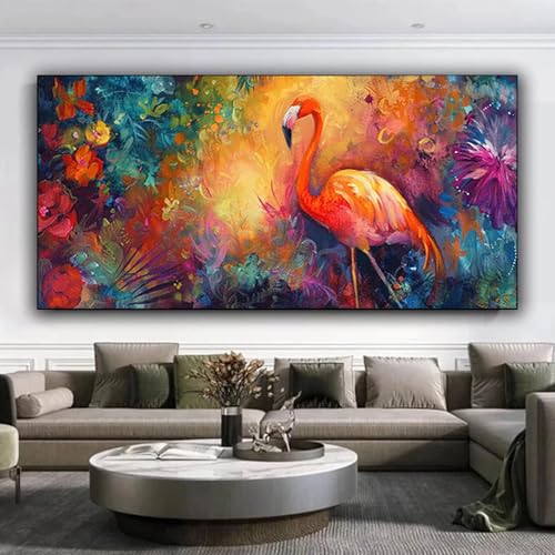 Diamond Painting Erwachsene, DIY Diamond Painting xxl 80x190 cm 5D Diamant Painting Flamingo, Eckige Diamond Painting Set für Erwachsene und Anfänge, Diamond Painting Bilder Tier für Zuhause Dekor D-i von ZXYETTBD