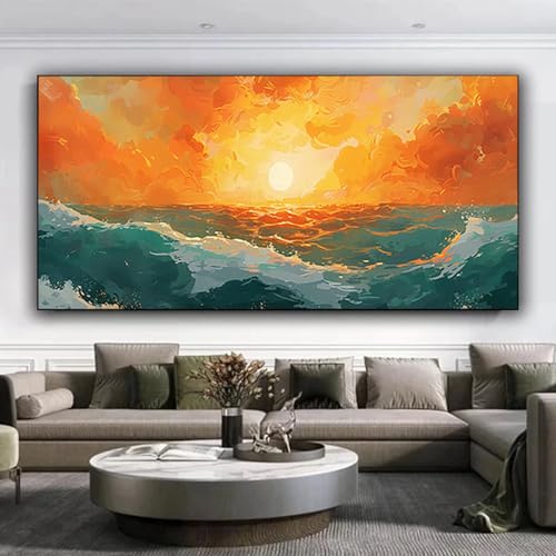 Diamond Painting Erwachsene, DIY Diamond Painting xxl 80x190 cm 5D Diamant Painting Meer, Eckige Diamond Painting Set für Erwachsene und Anfänge, Diamond Painting Bilder Sonne für Zuhause Dekor V-n von ZXYETTBD