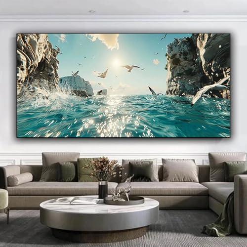 Diamond Painting Erwachsene, DIY Diamond Painting xxl 80x190 cm 5D Diamant Painting Vogel, Eckige Diamond Painting Set für Erwachsene und Anfänge, Diamond Painting Bilder Meer für Zuhause Dekor 6-5 von ZXYETTBD