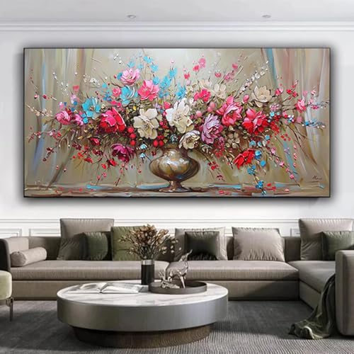 Diamond Painting Rose Diamond Painting Erwachsene, DIY Diamant Painting Bilder Blumen Full Eckige Diamond Painting Kinder mit Diamond Painting Zubehör für Anfänger für Zuhause Wand Dekor 25x60 cm 2-7 von ZXYETTBD